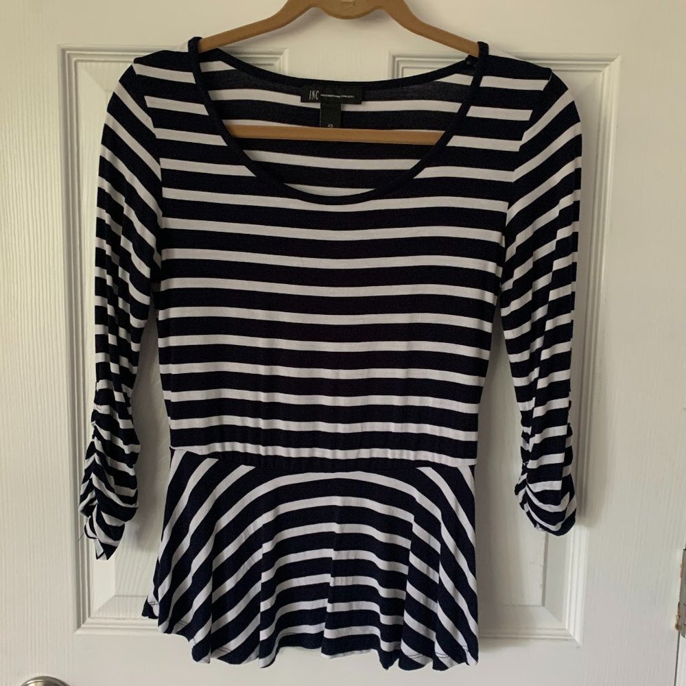 INC peplum 3/4 sleeve top